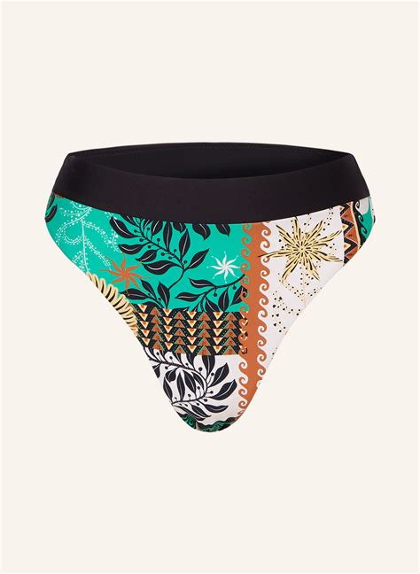 SEAFOLLY High Waist Bikini Hose ATLANTIS in ecru grün braun