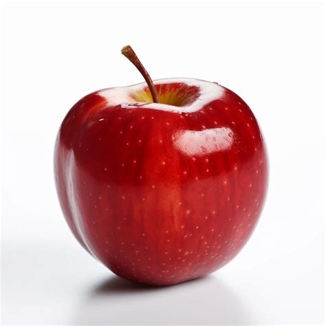 Una Manzana Roja Con Un Fondo Blanco Y Un Fondo Blanco Foto Premium