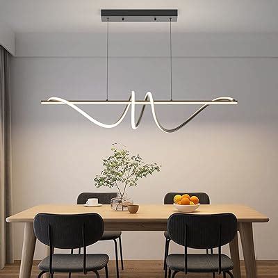 OUKANING Modern Wave LED Pendant Light Dimmable Fixture Modern LED