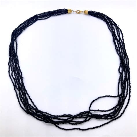 Jewelry Multistrand Black Seed Bead Necklace Poshmark