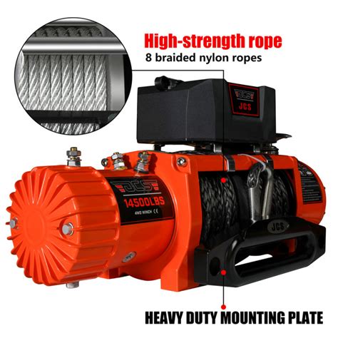 14500 Lbs 12V DC Pulling Electric Winch For ATV UTV Synthetic Rope