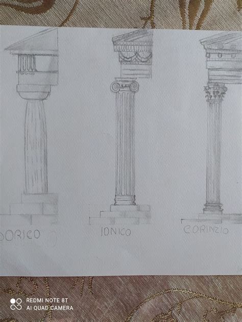 Disegno Colonne Greche Stile Dorico Ionico E Corinzio Disegni