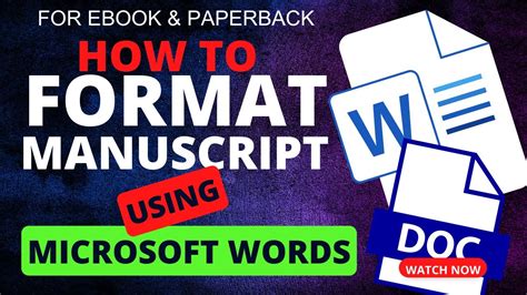 A Step By Step Guide On How To Format Your Manuscript Using Ms Word Video 1 Youtube