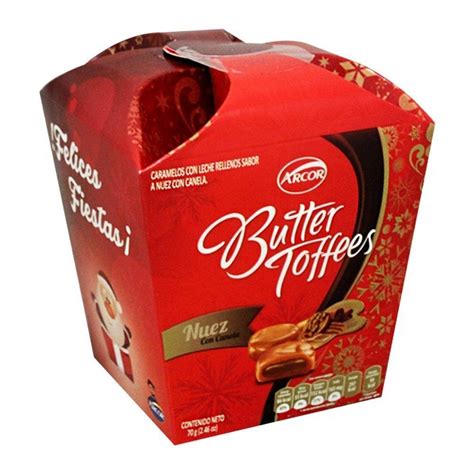 Caramelo Arcor Butter Toffees Relleno Sabor A Nuez Con Canela G