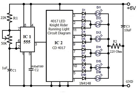 Hobby Electronics Led Knight Rider Running Light Circuit Diagram