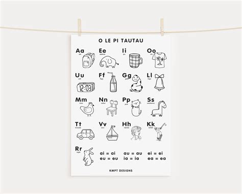 O Le Pi Tautau Minimal Samoan Alphabet 02 Etsy