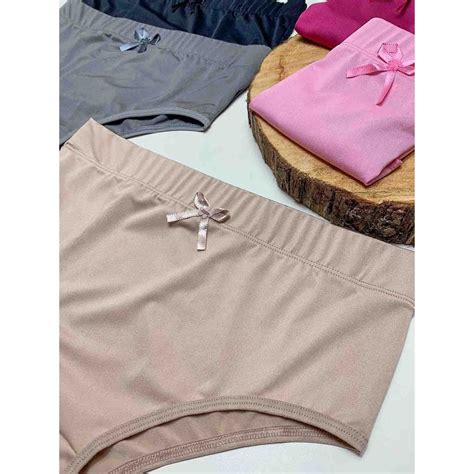 Kit 10 Calcinhas Lisa Cós Alto Elástico Largo Embutido No Atacado de Fábrica Kit Lingerie