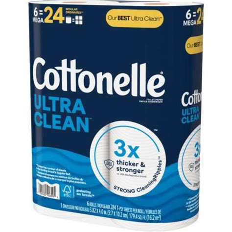 Cottonelle Ultra Clean Strong Toilet Paper Mega Rolls Pack Of