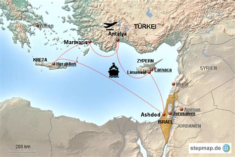 StepMap Östliches Mittelmeer Landkarte für Deutschland