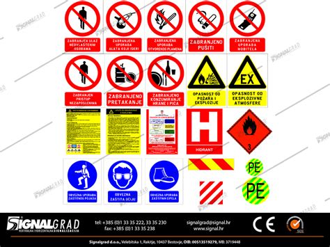 Znakovi i naljepnice zaštite na radu Signalgrad d o o