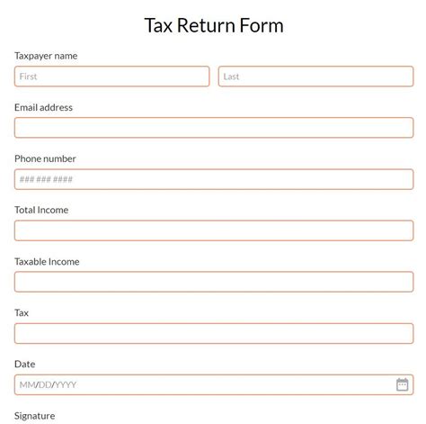 Free Online Tax Return Form Template | 123FormBuilder