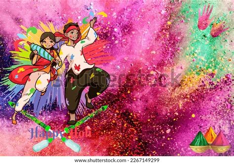 Holi Background 2023 Happy Holi Poster Stock Illustration 2267149299 | Shutterstock