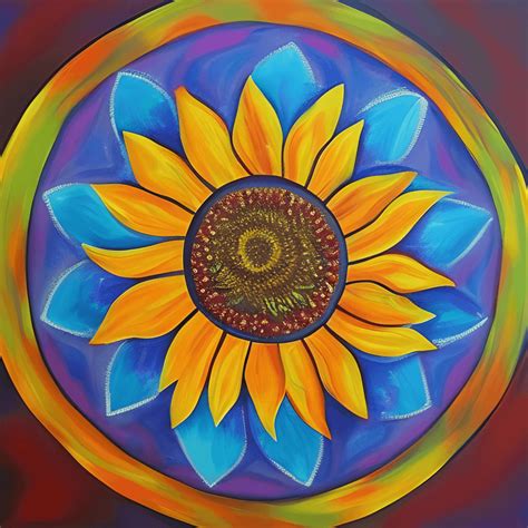 Simple Sunflower Mandala Digital Graphic · Creative Fabrica