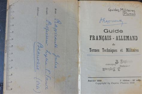 Guide Fran Ais Allemand De Termes Techniques Et Militaires Et Manuel A