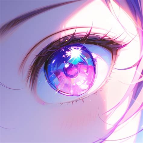 Premium Photo Anime Style Image Of A Womans Eye With A Purple Lens