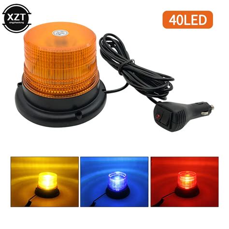 12v 24v 40led luz de advertência segurança beacon strobe luz magnética