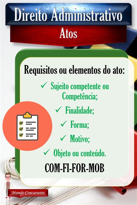 Requisitos Ou Elementos Do Ato Venha Estudar Direito Administrativo