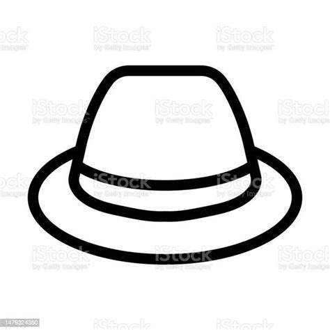 Flat Hat Vector Thick Line Icon For Personal And Commercial Use Stock