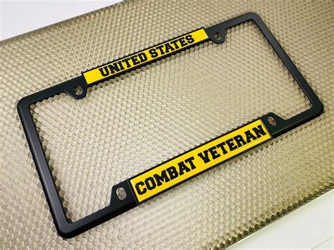 U S Combat Veteran Patriotic Car Metal License Plate Frame Best