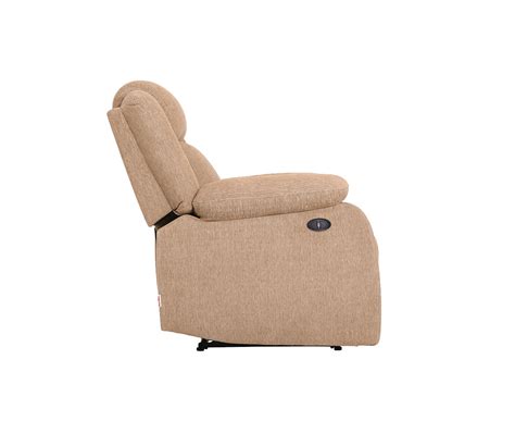 Buy Avalon Fabric 1 Seater Motorized Recliner Chair Light Brown At 25