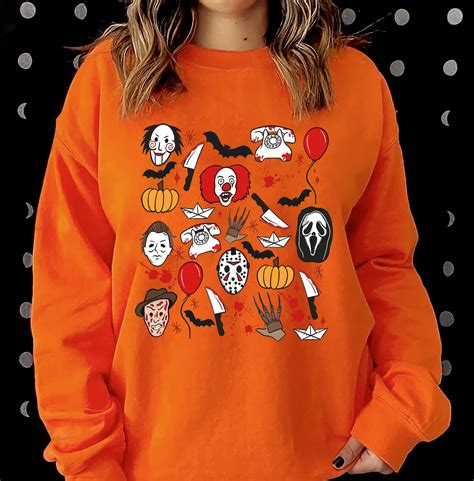 Retro Horror Character Halloween Party Sweatshirt