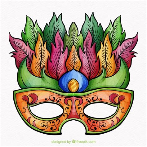 Free Vector Watercolor Brazilian Carnival Mask