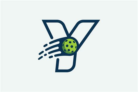 Pickleball Logo With A Combination Of Letter Y And A Moving Ball In