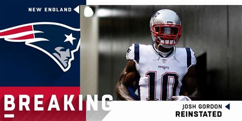 NFL On Twitter BREAKING Patriots WR Josh Gordon JOSH GORDONXII