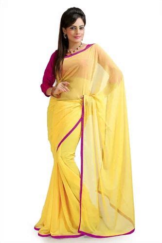 Plain Chiffon Saree At Best Price In Surat By Ganpati Textiles ID