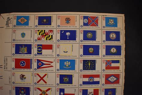 United States Bicentennial Flag Stamps Unused 1976 State Flags Etsy