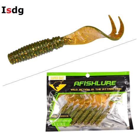 Pcs Lot Curly Tail Soft Lure Cm G Forked Tail Fishing Bait Grubs