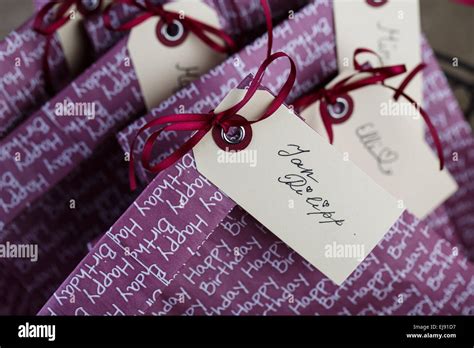 Gift bags for birthday party Stock Photo - Alamy