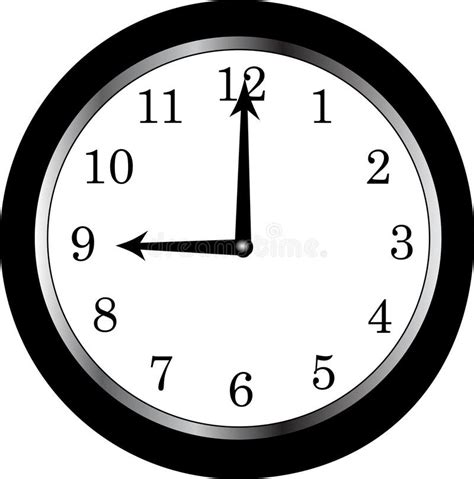 O Clock Stock Illustration Illustration Of Hour Nine