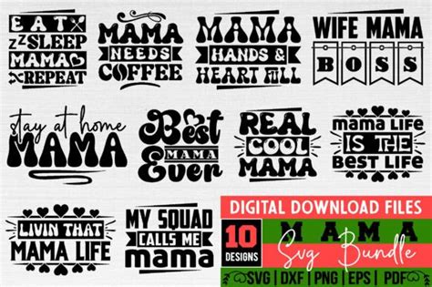 Mama Svg Design Bundle Graphic By Binasvgbundle Creative Fabrica