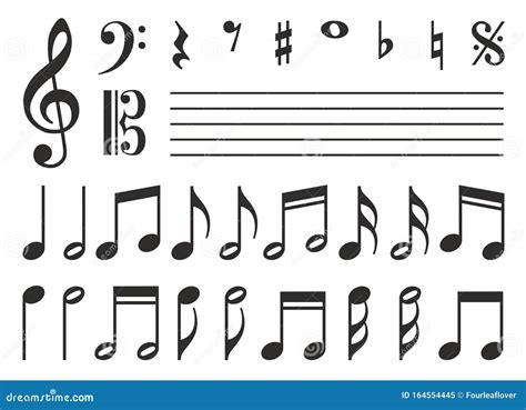 Music Notes Icons Set Vector Illustration Stock Vector Illustration