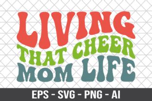 Living That Cheer Mom Life Retro SVG Graphic By Craftking Creative