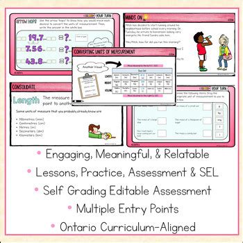 Grade 6 Ontario Math Measurement Metric System DIGITAL Slides TPT