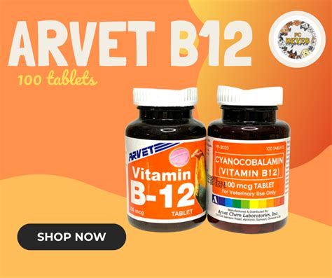 Fc Reyes Pcs Arvet Vitamin B Tablet Cyanocobalamin For Gamefowl