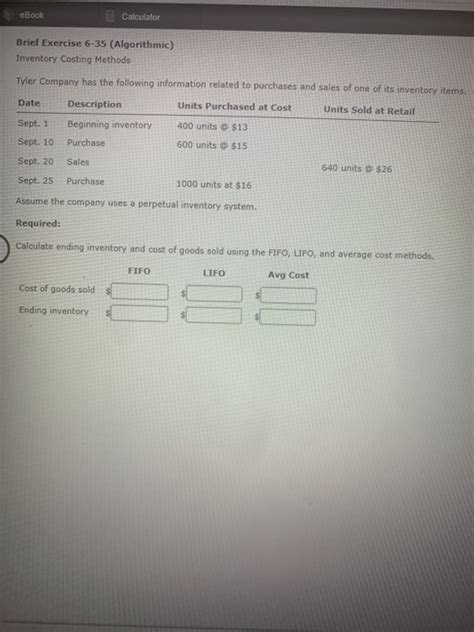 Solved EBook Calculator Brief Exercise 6 35 Algorithmic Chegg