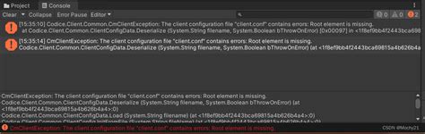 Unity Client Conf Contains Errors Root Element Is Missing Unity