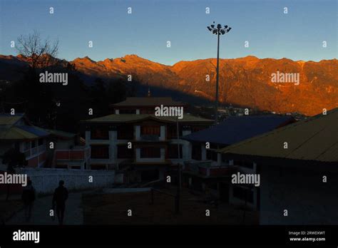 Beautiful Heritage And Old Townscape Of Tawang In The Darkness From