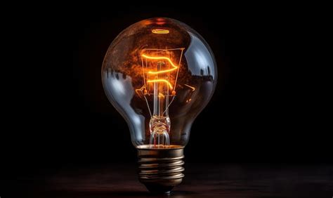 Premium Ai Image Glowing Incandescent Light Bulb On Black Background