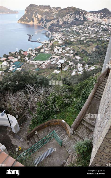 Capri Scorcio Panoramico Della Scala Fenicia Dalla Strada Provinciale