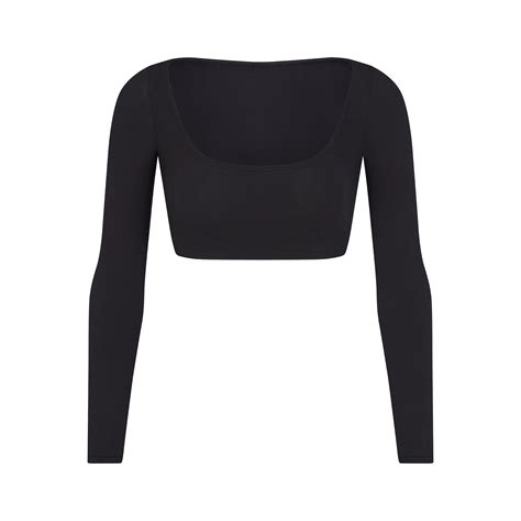 Cotton Jersey Super Cropped Long Sleeve Soot