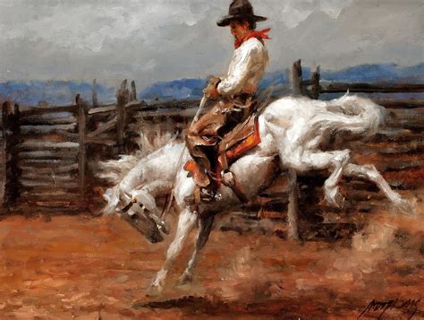 The Rodeo Portrait Art Western Paintings Cowboy Art