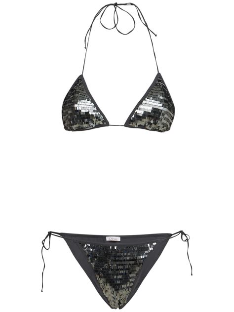 Os Ree Swimwear Sequined Microkini Bikini Set Luisaviaroma