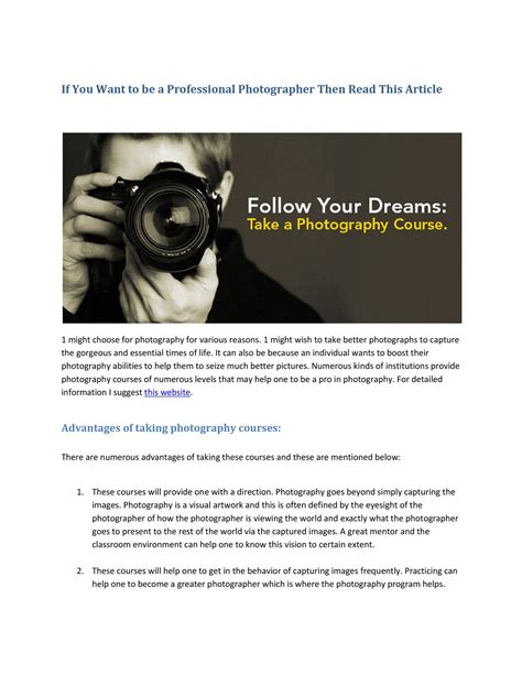 If You Want To Be A Professional Photographer Then Read This Article