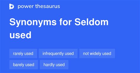 85 SELDOM USED Synonyms