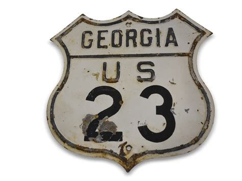 Georgia U S Route 23 Shield Tin Sign Auburn Fall 2019 RM Sotheby S