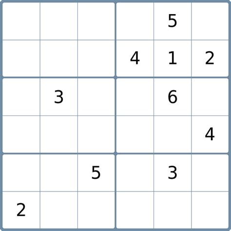 6 x 6 Sudoku printable — Escape Sudoku